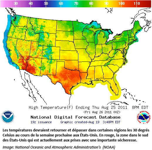 US weather map 25 aout 11